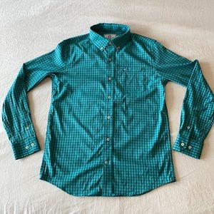 Boys intercostal gingham button down shirt